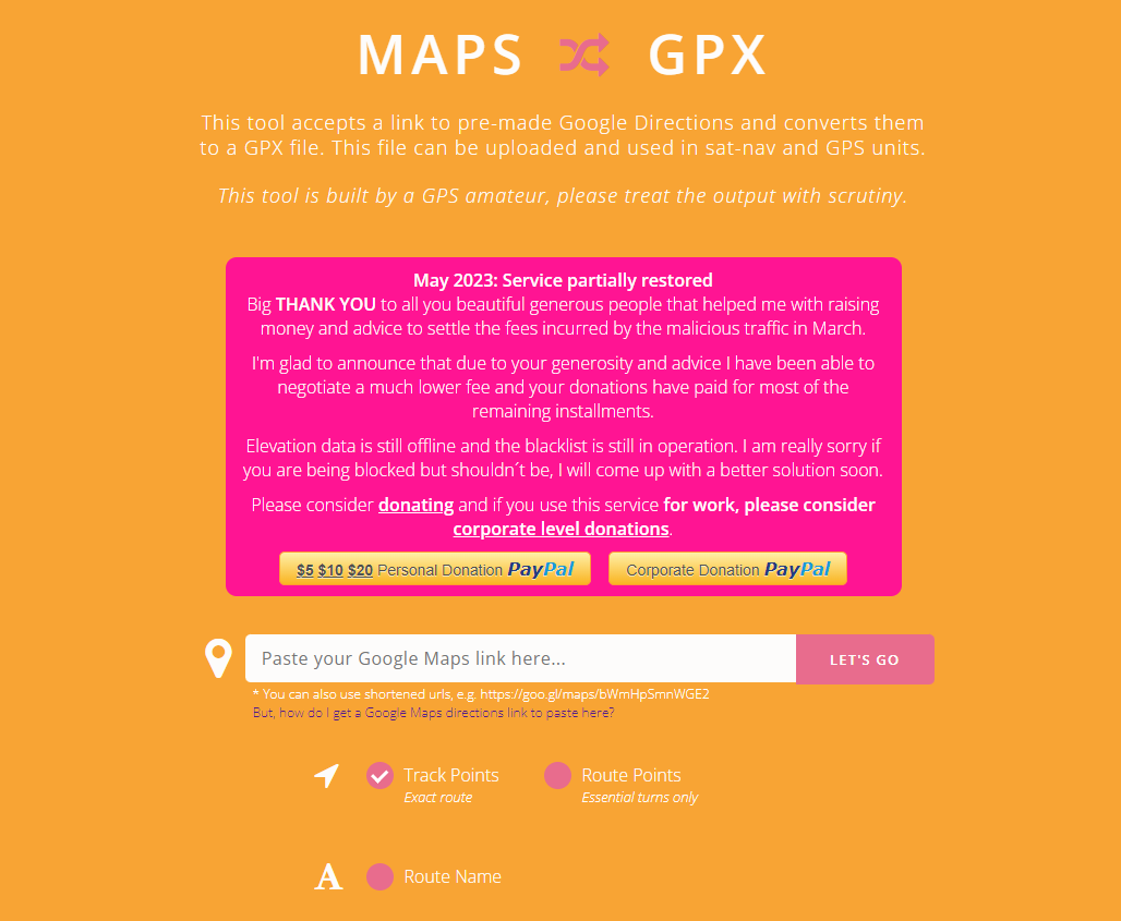 Maps to GPX